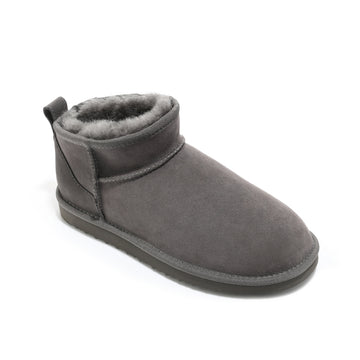 SHEEPSH Women's Mini-Upper Sheepskin Boots Grey 100% natural Australian merino sheepskin